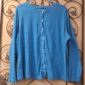 Fresh Produce Cardigan Baby Rib Marina Blue Plus